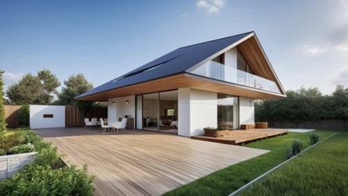 folding roof,smart home,eco-construction,smart house,modern house,energy efficiency,timber house,solar panels,cubic house,roof landscape,wooden house,danish house,solar photovoltaic,grass roof,modern architecture,solar batteries,flat roof,solar modules,inverted cottage,solar battery