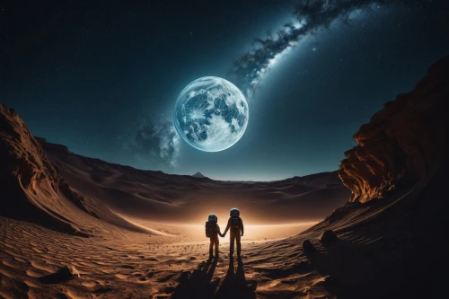 photomanipulation,photo manipulation,the moon and the stars,space art,fantasy picture,celestial bodies,moon and star background,sun and moon,valley of the moon,romantic scene,photoshop manipulation,lunar landscape,honeymoon,earth rise,sci fiction illustration,moon valley,man and woman,the luv path,moon walk,astronomical,Photography,General,Fantasy