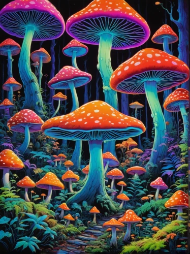 mushroom landscape,mushrooms,psychedelic art,mushroom island,forest mushrooms,cubensis,toadstools,lsd,cartoon forest,psychedelic,fairy forest,medicinal mushroom,blue mushroom,mushrooms brown mushrooms,forest mushroom,brown mushrooms,mushroom type,fungi,forest of dreams,enchanted forest,Illustration,Children,Children 01
