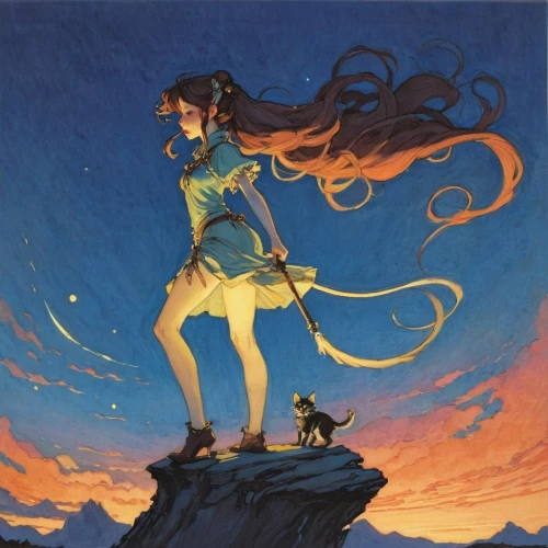 little girl in wind,rosa ' amber cover,fantasia,tsumugi kotobuki k-on,cosmos wind,falling star,sea beach-marigold,akko,falling stars,kahila garland-lily,yellow sky,kyi-leo,luminous,wind,water-the sword lily,yuzu,ephedra,the wind from the sea,flying girl,free land-rose,Illustration,Paper based,Paper Based 17