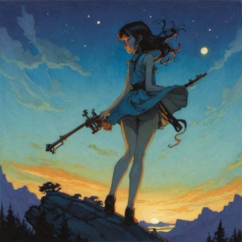 violinist violinist of the moon,violin woman,woman playing violin,constellation lyre,violin,solo violinist,violin player,violinist,playing the violin,euphonium,orchestral,akko,cello,falling star,bass violin,violinist violinist,star winds,girl with gun,girl with a gun,fiddle,Illustration,Paper based,Paper Based 17