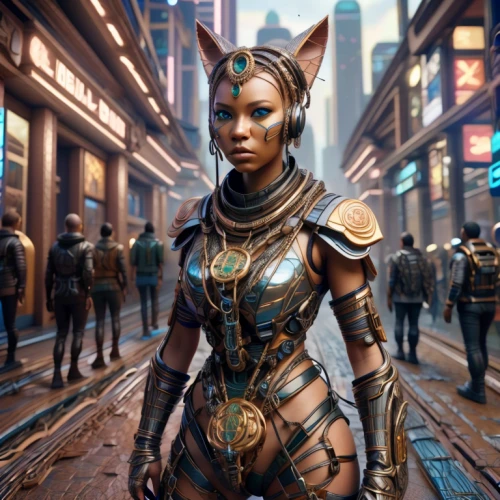 symetra,cat warrior,cyberpunk,sci fiction illustration,bengal cat,kat,catwoman,huntress,sphynx,female warrior,metropolis,lynx,cg artwork,samara,streampunk,toyger,nova,dystopian,scifi,alley cat
