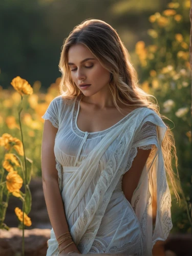 country dress,celtic woman,jessamine,beautiful girl with flowers,flower in sunset,boho,liberty cotton,linen heart,girl in flowers,golden flowers,romantic look,see-through clothing,countrygirl,golden light,wildflower,woman of straw,southern belle,girl in the garden,rapunzel,farm girl,Photography,General,Natural