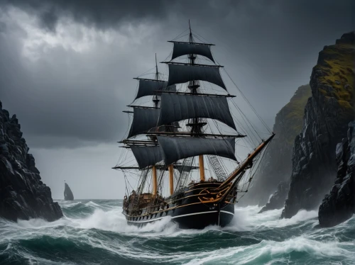 sea sailing ship,maelstrom,galleon ship,galleon,east indiaman,sail ship,sailing ship,caravel,pirate ship,ghost ship,three masted sailing ship,sailing vessel,full-rigged ship,sailing ships,sloop-of-war,sea fantasy,tallship,barquentine,sea storm,black pearl,Photography,General,Fantasy