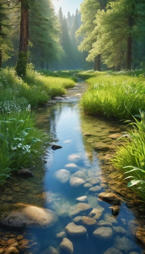 forest landscape,mountain stream,clear stream,landscape background,river landscape,salt meadow landscape,flowing creek,meadow landscape,mountain spring,forest background,brook landscape,streams,meadow and forest,nature landscape,riparian forest,green landscape,mountain river,coniferous forest,forest glade,world digital painting,Photography,General,Realistic