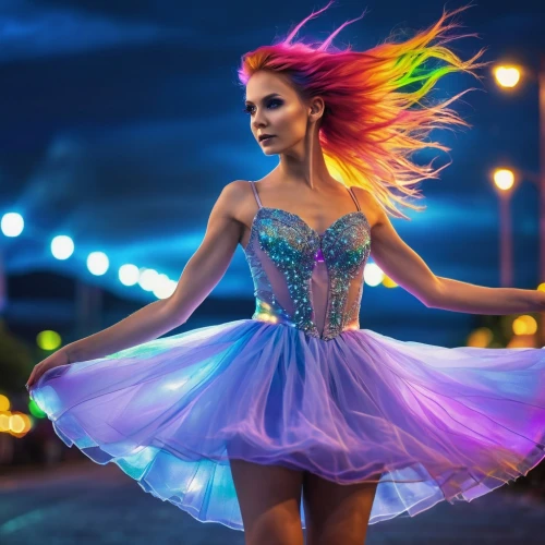 ballet tutu,colorful light,ballerina girl,dance,dancer,party dress,twirling,neon body painting,tutu,fairy peacock,twirl,cocktail dress,love dance,ballerina,ballet dancer,hoopskirt,fairy queen,dancing,fairy,concert dance,Photography,General,Realistic