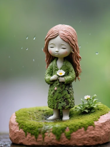 miniature figure,miniature figures,girl picking flowers,dewdrop,girl in the garden,dewdrops,little girl fairy,faery,girl in flowers,wishing well,figurine,tiny world,little girl in wind,garden fairy,watering,girl praying,raindrop,handmade doll,raindrops,3d figure,Unique,3D,Panoramic