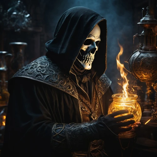 candlemaker,flickering flame,grim reaper,death god,dance of death,grimm reaper,black candle,archimandrite,candle wick,reaper,dark art,fire artist,hieromonk,golden candlestick,magistrate,skull bones,fortune teller,fire master,dodge warlock,massively multiplayer online role-playing game,Photography,General,Fantasy