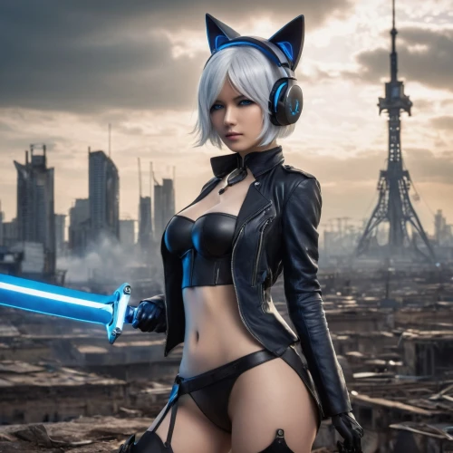 tiber riven,cosplay image,fennec,black cat,cosplayer,cosplay,kat,vocaloid,wireless headset,anime 3d,bluetooth headset,sega,cat ears,massively multiplayer online role-playing game,femme fatale,headset,full hd wallpaper,domestic short-haired cat,mara,playstation 3 accessory,Photography,General,Cinematic