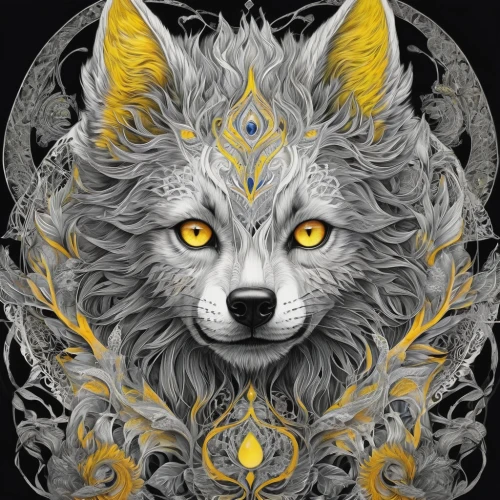 constellation wolf,wolf,howling wolf,gray wolf,wolves,silver fox,solar plexus chakra,yellow eyes,tapestry,kitsune,wolf's milk,coyote,on a transparent background,canidae,shamanic,two wolves,ornate,fantasy portrait,natura,howl,Photography,Artistic Photography,Artistic Photography 07