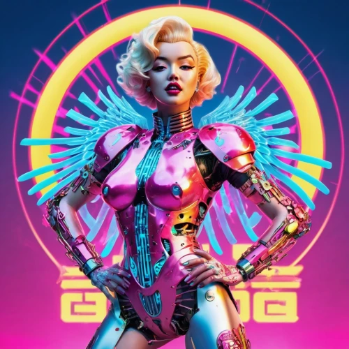 neon body painting,cyber,bjork,cybernetics,cyberpunk,futuristic,pink vector,80's design,neon,neon makeup,neon human resources,scifi,80s,neon arrows,valerian,birds of prey-night,neon carnival brasil,neon light,pop art woman,modern pop art,Conceptual Art,Sci-Fi,Sci-Fi 28