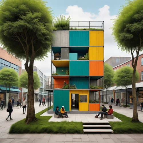 cubic house,cube stilt houses,school design,colorful facade,shipping containers,urban design,shipping container,cube house,multistoreyed,mixed-use,croydon facelift,multi storey car park,3d rendering,modern building,eco-construction,multi-storey,new housing development,urban development,modern architecture,cargo containers,Art,Artistic Painting,Artistic Painting 49
