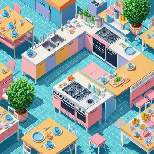 modern kitchen,kitchen design,big kitchen,kitchen,kitchen shop,kitchen interior,retro diner,star kitchen,modern kitchen interior,kitchenette,the kitchen,restaurants,an apartment,tile kitchen,shared apartment,kitchen table,a restaurant,chefs kitchen,bistro,apartment,Unique,3D,Isometric