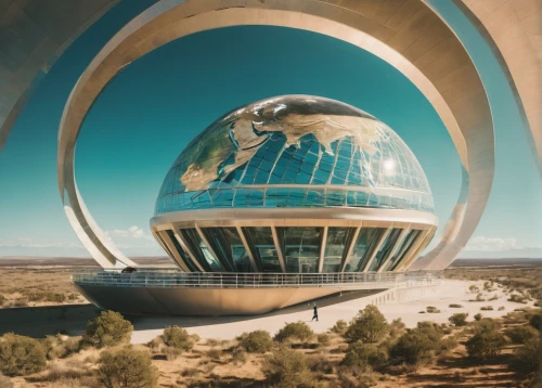 futuristic architecture,yard globe,glass sphere,globe,musical dome,futuristic landscape,gas planet,globes,the globe,spherical image,planetarium,planet eart,futuristic art museum,earth station,alien planet,alien world,earth in focus,globetrotter,sky space concept,lensball,Photography,Documentary Photography,Documentary Photography 01