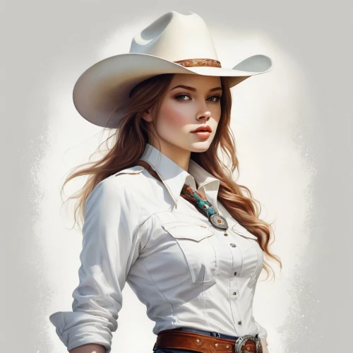 cowgirl,cowgirls,sheriff,western,cowboy hat,countrygirl,country-western dance,western riding,stetson,western pleasure,gunfighter,the hat-female,cowboy bone,cowboy,ranger,southern belle,reining,cheyenne,brown hat,texan,Illustration,Realistic Fantasy,Realistic Fantasy 15