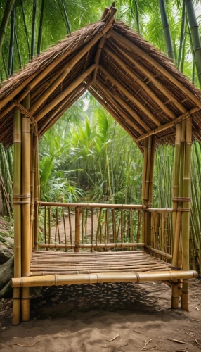 teak bridge,bamboo frame,cabana,outdoor structure,stilt house,tropical house,bamboo curtain,wooden sauna,pop up gazebo,beach tent,cabaneros national park,huts,wood structure,round hut,straw hut,dugout,eco hotel,gazebo,indian tent,kerala porotta,Photography,General,Realistic