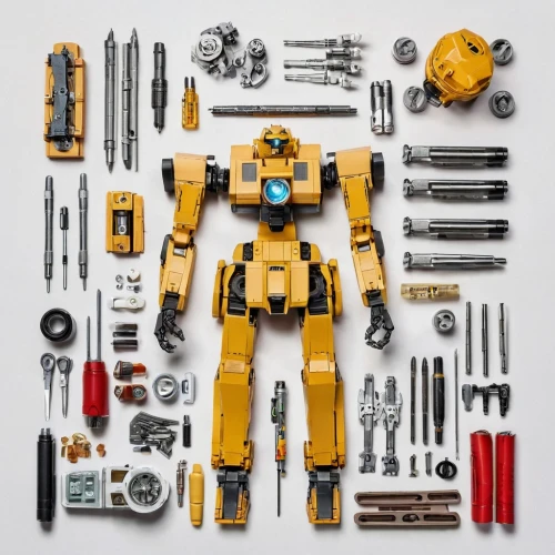 dewalt,bumblebee,construction set toy,power tool,torque screwdriver,impact driver,construction toys,screwdriver,disassembled,craftsman,phillips screwdriver,components,yellow machinery,toy photos,scrap collector,cordless screwdriver,toolbox,gunsmith,tools,power drill,Unique,Design,Knolling