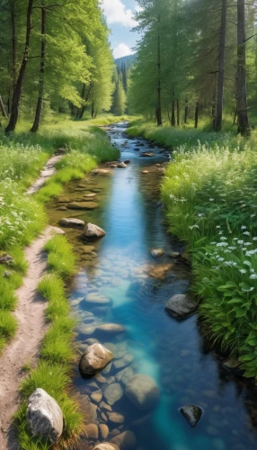 clear stream,mountain stream,river landscape,landscape background,mountain spring,bavarian swabia,flowing creek,nature landscape,background view nature,aaa,germany forest,mountain river,green landscape,brook landscape,streams,forest landscape,green trees with water,a river,bavarian forest,world digital painting,Photography,General,Realistic