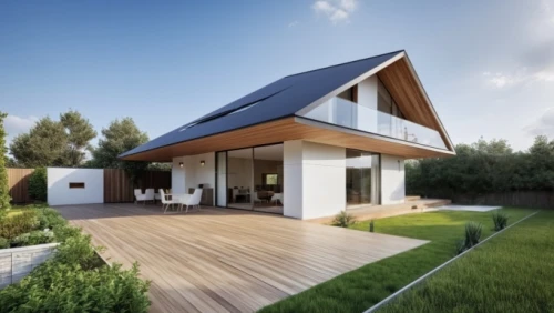 folding roof,eco-construction,smart home,timber house,smart house,modern house,roof landscape,energy efficiency,solar panels,grass roof,wooden house,wooden decking,danish house,cubic house,solar photovoltaic,modern architecture,inverted cottage,solar batteries,flat roof,solar modules