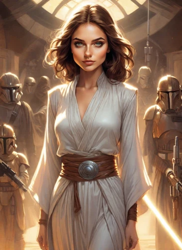 princess leia,cg artwork,republic,clone jesionolistny,jedi,imperial,empire,solo,sci fiction illustration,star mother,force,collectible card game,c-3po,portrait background,star wars,senate,lando,starwars,magnificent,goddess of justice,Digital Art,Comic