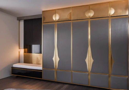 room divider,modern decor,contemporary decor,walk-in closet,modern room,gold wall,search interior solutions,interior modern design,interior decoration,3d rendering,deco,wall lamp,interior design,gold lacquer,bamboo curtain,wall panel,metal cabinet,armoire,render,gold foil corner,Photography,General,Realistic