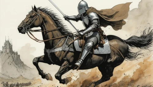 crusader,joan of arc,don quixote,knight,cavalry,heroic fantasy,horseman,knight armor,bronze horseman,bactrian,knight tent,st george,cuirass,king arthur,armored animal,knight festival,paladin,middle ages,genghis khan,jousting,Illustration,Japanese style,Japanese Style 08