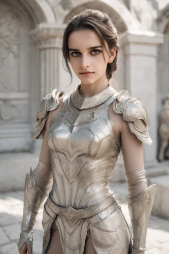 female warrior,joan of arc,gladiator,paladin,breastplate,girl in a historic way,veronica,elaeis,eufiliya,head woman,her,sterntaler,warrior woman,mara,fantasy woman,lena,silver,massively multiplayer online role-playing game,strong woman,strong women,Photography,Realistic