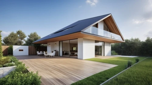 folding roof,eco-construction,smart home,timber house,smart house,modern house,wooden house,wooden decking,solar panels,roof landscape,cubic house,grass roof,energy efficiency,danish house,modern architecture,inverted cottage,3d rendering,solar photovoltaic,dunes house,solar batteries