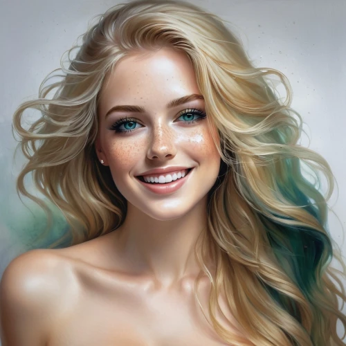 blond girl,blonde woman,blonde girl,girl portrait,elsa,long blonde hair,photo painting,color turquoise,oil painting,beautiful young woman,blond hair,colour pencils,world digital painting,cool blonde,oil painting on canvas,blonde girl with christmas gift,beautiful woman,watercolor pencils,digital painting,a girl's smile,Illustration,Realistic Fantasy,Realistic Fantasy 16