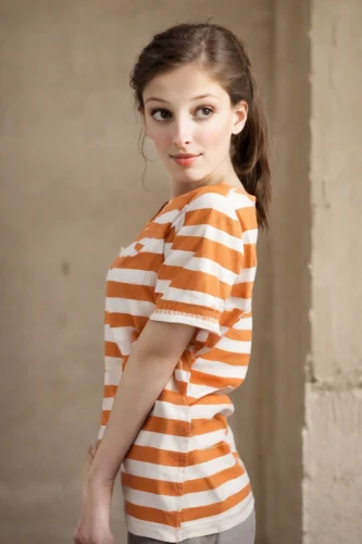 girl in t-shirt,striped background,horizontal stripes,female model,cotton top,polo shirt,teen,girl in a long,pregnant girl,orange,in a shirt,orange color,child model,mime,stripes,beautiful young woman,young model,gap,girl on the stairs,art model