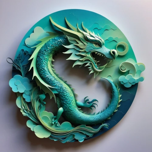 painted dragon,chinese dragon,dragon li,dragon design,chinese water dragon,yuan,chinese art,green dragon,dragon,dragon boat,chinese horoscope,wyrm,paper art,dragon of earth,the zodiac sign pisces,om,god of the sea,china,xing yi quan,wall plate,Unique,Paper Cuts,Paper Cuts 01