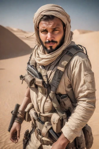 war correspondent,libyan desert,abu,middle eastern monk,capture desert,jordanian,mercenary,sahara desert,erbore,desert background,pure-blood arab,arab,french foreign legion,arabian,oman,bedouin,abdel rahman,combat medic,sahara,sandstorm,Photography,Realistic