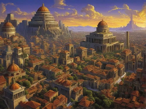 ancient city,city cities,fantasy city,destroyed city,constantinople,cityscape,eternal city,city buildings,city scape,skyscraper town,city skyline,cities,city panorama,capital city,ancient rome,rome 2,the ancient world,city view,new castle,metropolis,Illustration,Realistic Fantasy,Realistic Fantasy 22