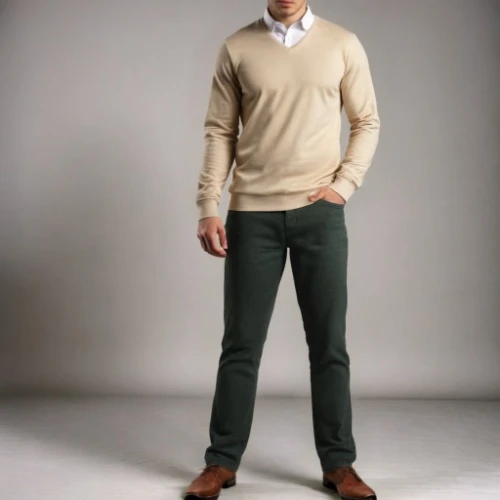 khaki pants,male model,long underwear,men's wear,men clothes,knitwear,long-sleeved t-shirt,sweater vest,knitting clothing,a uniform,suit trousers,trousers,trouser buttons,white-collar worker,man's fashion,men's suit,linen shoes,neutral color,menswear,brown sailor