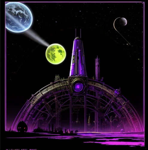 space port,purple moon,spacescraft,planet eart,planet alien sky,federation,planetarium,plasma bal,copernican world system,alien planet,sci fi,gas planet,space voyage,futuristic landscape,sci fiction illustration,moon base alpha-1,sci - fi,sci-fi,alien world,exoplanet