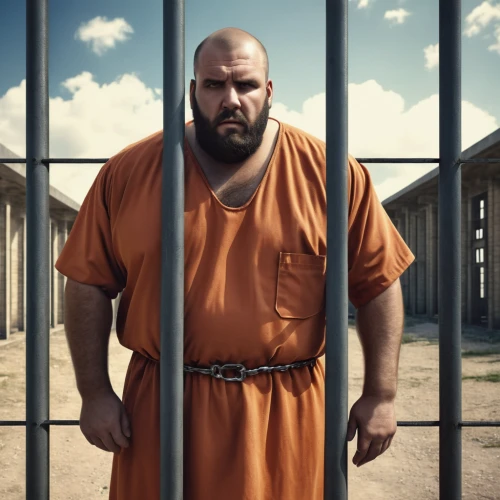 prisoner,common law,middle eastern monk,prison,strongman,offenses,a free man,photo manipulation,kingpin,freedom of expression,berger picard,gallows,conceptual photography,criminal,advertising campaigns,photoshop manipulation,biblical narrative characters,chainlink,in custody,henchman,Photography,General,Realistic