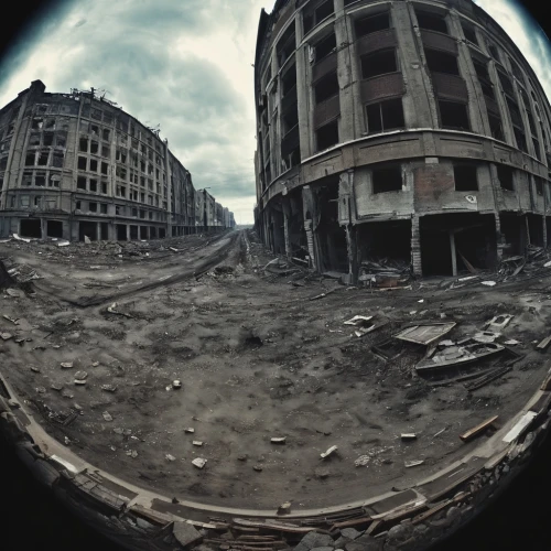 fisheye lens,fish eye,under the moscow city,arbat street,destroyed city,360 ° panorama,stalingrad,post-apocalyptic landscape,bucharest,warsaw uprising,post apocalyptic,post-apocalypse,cape town cbd,warsaw,urban landscape,nevsky avenue,kiev,minsk,luxury decay,panopticon,Conceptual Art,Fantasy,Fantasy 33