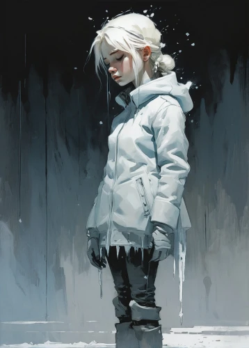 parka,in the snow,the snow queen,eternal snow,glory of the snow,winter clothing,snow drawing,snow angel,polar,eskimo,thaw,snowfall,snowy,deep snow,midnight snow,winter clothes,cold,child girl,lonely child,ghost girl,Conceptual Art,Fantasy,Fantasy 10