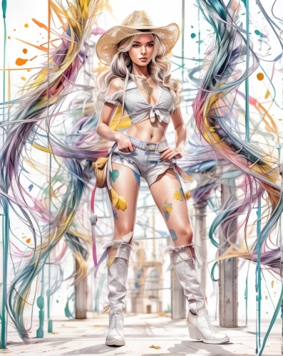 gyro,poison,sprint woman,cowgirl,tiber riven,rosa ' amber cover,world digital painting,ranger,rapunzel,oktoberfest background,goddess of justice,countrygirl,fashion vector,construction worker,lasso,straw hat,yang,cg artwork,female worker,sci fiction illustration