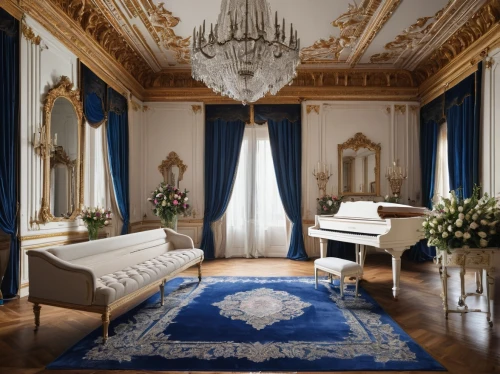 ornate room,villa cortine palace,villa d'este,royal interior,blue room,rococo,interior decor,villa balbianello,venice italy gritti palace,fortepiano,villa farnesina,grand piano,interior decoration,neoclassical,great room,marble palace,baroque,luxury home interior,danish room,sitting room,Photography,General,Natural