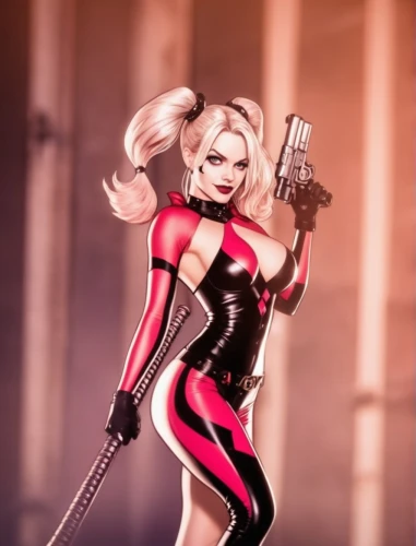 harley quinn,harley,wasp,femme fatale,cosplay image,widow spider,katana,barb wire,black widow,huntress,red,rockabella,pvc,super heroine,poison,lady bug,two-point-ladybug,latex clothing,maraschino,cruella,Photography,General,Cinematic