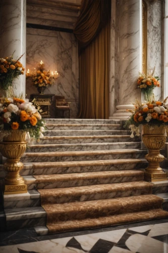 staircase,pantheon,funeral urns,neoclassical,icon steps,floral decorations,sepulchre,the threshold of the house,winding staircase,hall of the fallen,rome 2,marble palace,outside staircase,neoclassic,crown render,stairs,entrance hall,circular staircase,stone stairs,pillars,Photography,General,Cinematic