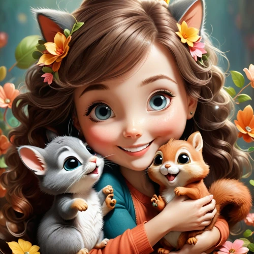 cute cartoon character,cute cartoon image,fairy tale character,woodland animals,fairytale characters,children's background,fairy tale icons,squirrels,monchhichi,agnes,children's fairy tale,squirell,cute animals,cartoon flowers,forest animals,kids illustration,child fox,disney character,princess anna,girl in flowers,Photography,General,Fantasy