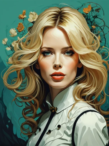 fantasy portrait,the sea maid,gardenia,eglantine,sci fiction illustration,illustrator,the blonde in the river,world digital painting,game illustration,blond girl,fantasy art,portrait background,blonde woman,alice,fairy tale character,fashion illustration,fashion vector,blonde girl,flower illustrative,rose flower illustration,Illustration,Black and White,Black and White 02