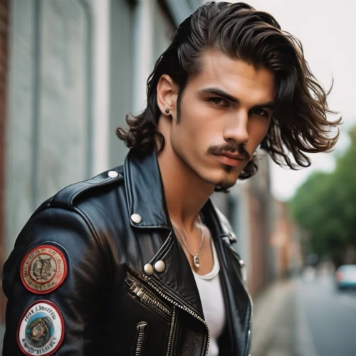 pompadour,alex andersee,male model,leather jacket,young model istanbul,biker,christian berry,austin morris,jack rose,austin stirling,pomade,ryan navion,george russell,red brick wall,mullet,lincoln blackwood,motorcyclist,andreas cross,lukas 2,greek god,Photography,General,Cinematic