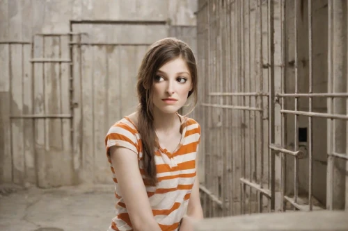 prisoner,striped background,arbitrary confinement,prison,horizontal stripes,girl in a long,photo session in torn clothes,conceptual photography,captivity,photographic background,photoshop manipulation,girl in t-shirt,drug rehabilitation,scared woman,girl walking away,wooden background,portrait photography,young woman,girl in a historic way,clove