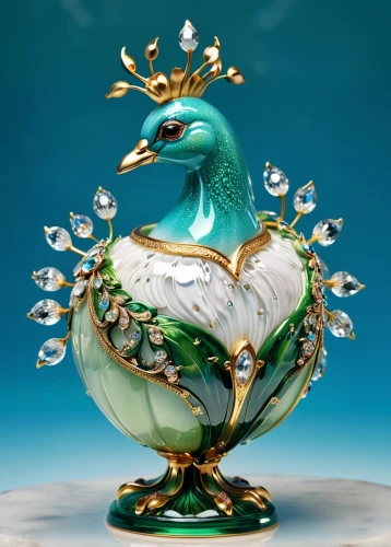 ornamental duck,an ornamental bird,ornamental bird,glass ornament,glass yard ornament,fragrance teapot,constellation swan,jazz frog garden ornament,enamelled,shashed glass,vintage ornament,tureen,crown render,dove of peace,decoration bird,ornament,gallinacé,prince of wales feathers,glass vase,showpiece,Photography,General,Realistic