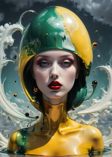 transistor,aquanaut,diving bell,the sea maid,siren,submersible,submerged,sirens,undersea,medusa,submerge,fantasy art,sci fiction illustration,merfolk,rogue wave,world digital painting,diving helmet,flotation,surrealistic,fantasy portrait,Conceptual Art,Daily,Daily 22