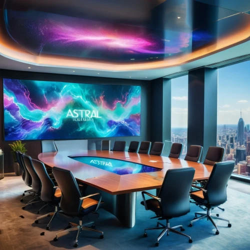 conference room table,conference room,meeting room,conference table,board room,boardroom,asterion,blur office background,fractal design,projection screen,abstract corporate,creative office,corporate headquarters,astral,company headquarters,great room,artificial,artmatic,avatars,computer room,Illustration,Realistic Fantasy,Realistic Fantasy 20