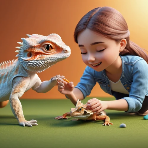 reptiles,3d fantasy,blue-tongued skink,game illustration,kids illustration,little crocodile,banded geckos,sci fiction illustration,lizards,digital compositing,zookeeper,iguana,whimsical animals,scale lizards,b3d,schleich,animal world,clay animation,fantasy picture,wonder gecko,Unique,3D,3D Character